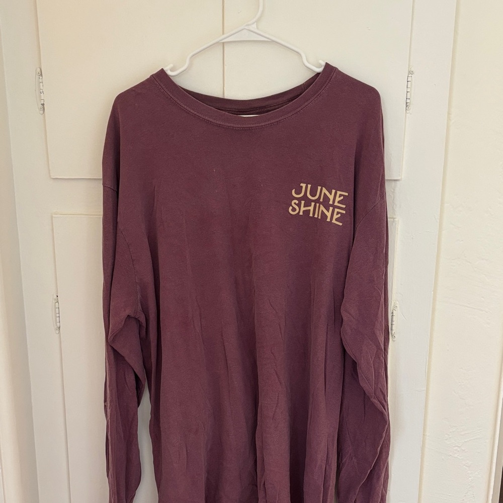 June Shine Long Sleeve Tee in Plum with Gold Logo